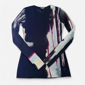 Vintage Mesh Abstract Long Sleeve Top